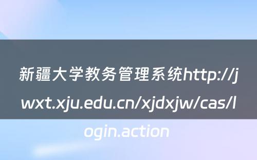 新疆大学教务管理系统http://jwxt.xju.edu.cn/xjdxjw/cas/login.action 