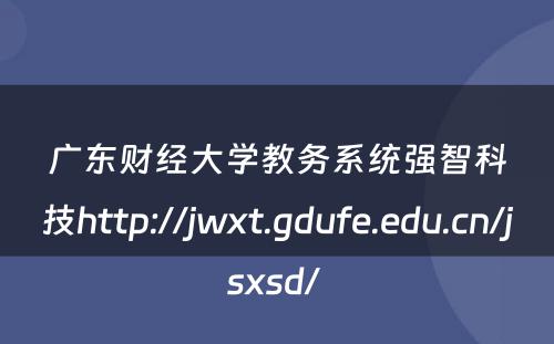 广东财经大学教务系统强智科技http://jwxt.gdufe.edu.cn/jsxsd/ 