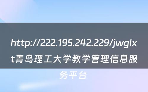 http://222.195.242.229/jwglxt青岛理工大学教学管理信息服务平台 