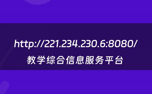 http://221.234.230.6:8080/教学综合信息服务平台 