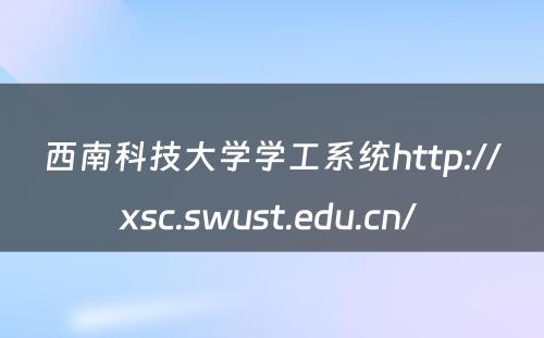 西南科技大学学工系统http://xsc.swust.edu.cn/ 