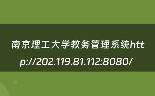 南京理工大学教务管理系统http://202.119.81.112:8080/ 