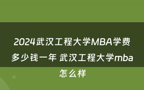2024武汉工程大学MBA学费多少钱一年 武汉工程大学mba怎么样
