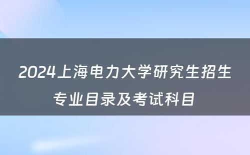 2024上海电力大学研究生招生专业目录及考试科目 