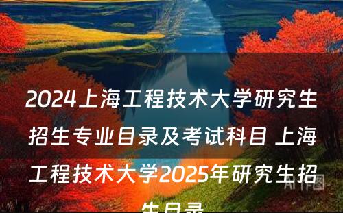 2024上海工程技术大学研究生招生专业目录及考试科目 上海工程技术大学2025年研究生招生目录