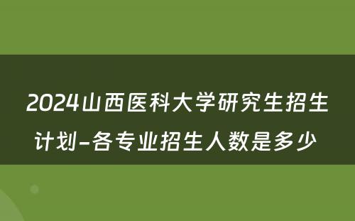 2024山西医科大学研究生招生计划-各专业招生人数是多少 