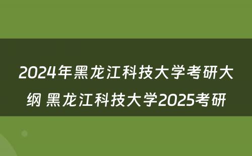 2024年黑龙江科技大学考研大纲 黑龙江科技大学2025考研