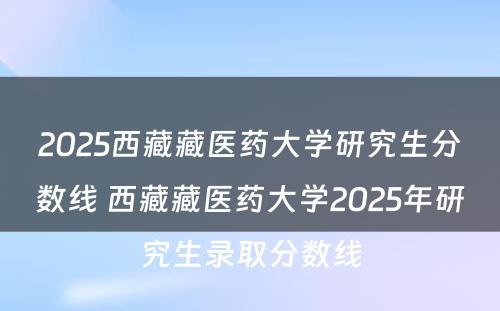 2025西藏藏医药大学研究生分数线 西藏藏医药大学2025年研究生录取分数线