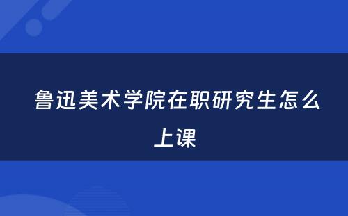  鲁迅美术学院在职研究生怎么上课