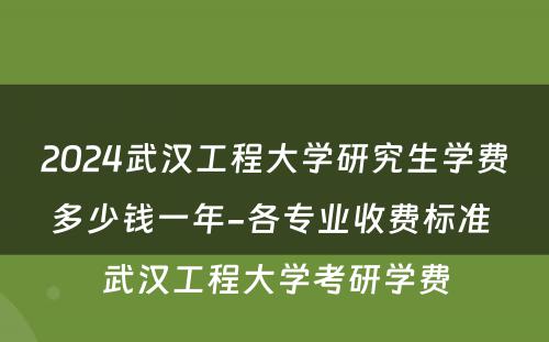 2024武汉工程大学研究生学费多少钱一年-各专业收费标准 武汉工程大学考研学费