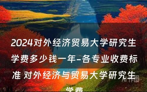 2024对外经济贸易大学研究生学费多少钱一年-各专业收费标准 对外经济与贸易大学研究生学费