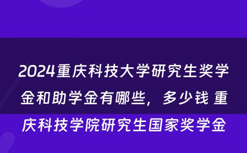 2024重庆科技大学研究生奖学金和助学金有哪些，多少钱 重庆科技学院研究生国家奖学金