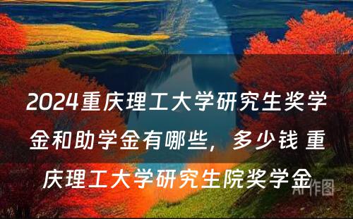 2024重庆理工大学研究生奖学金和助学金有哪些，多少钱 重庆理工大学研究生院奖学金