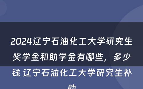 2024辽宁石油化工大学研究生奖学金和助学金有哪些，多少钱 辽宁石油化工大学研究生补助