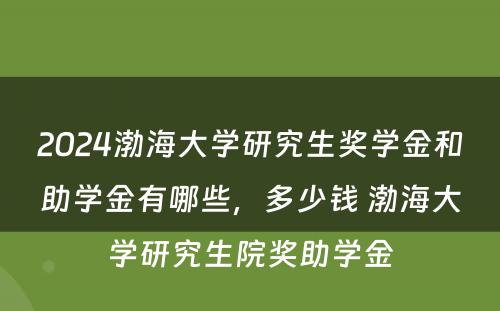 2024渤海大学研究生奖学金和助学金有哪些，多少钱 渤海大学研究生院奖助学金