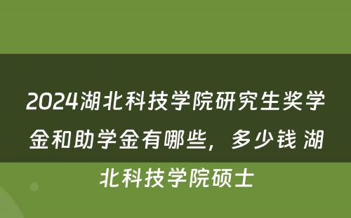 2024湖北科技学院研究生奖学金和助学金有哪些，多少钱 湖北科技学院硕士