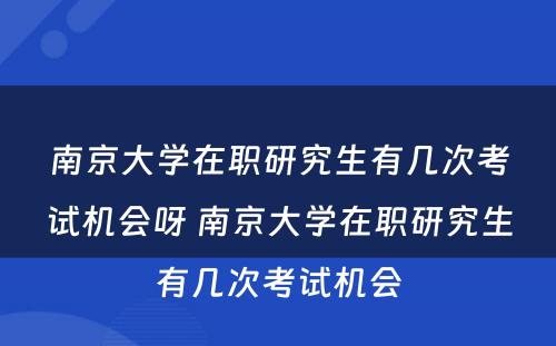 南京大学在职研究生有几次考试机会呀 南京大学在职研究生有几次考试机会