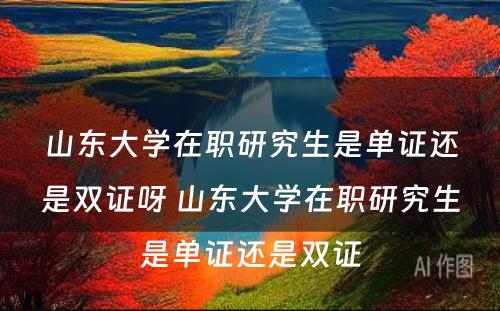 山东大学在职研究生是单证还是双证呀 山东大学在职研究生是单证还是双证