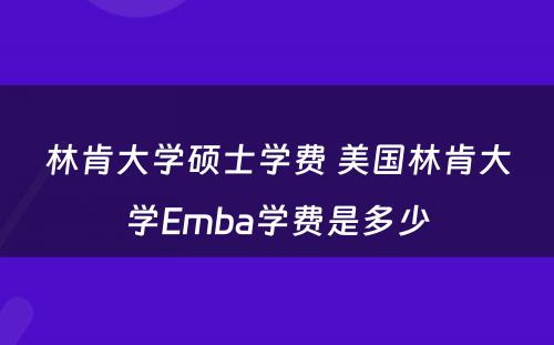 林肯大学硕士学费 美国林肯大学Emba学费是多少