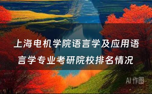 上海电机学院语言学及应用语言学专业考研院校排名情况 