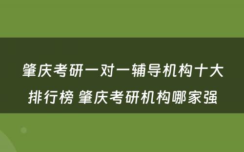 肇庆考研一对一辅导机构十大排行榜 肇庆考研机构哪家强