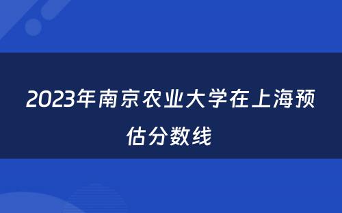 2023年南京农业大学在上海预估分数线 