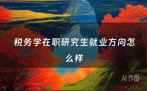  税务学在职研究生就业方向怎么样