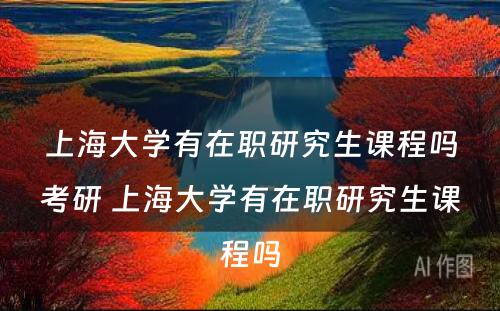 上海大学有在职研究生课程吗考研 上海大学有在职研究生课程吗