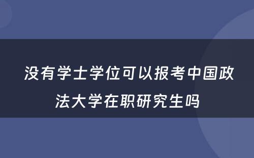  没有学士学位可以报考中国政法大学在职研究生吗