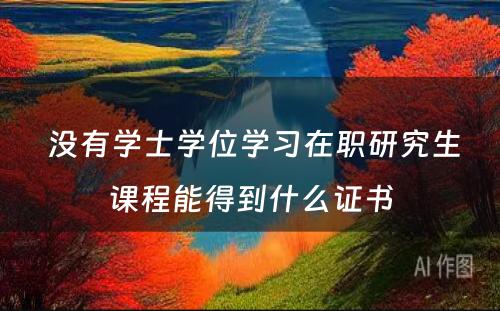  没有学士学位学习在职研究生课程能得到什么证书