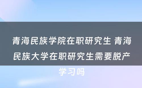 青海民族学院在职研究生 青海民族大学在职研究生需要脱产学习吗