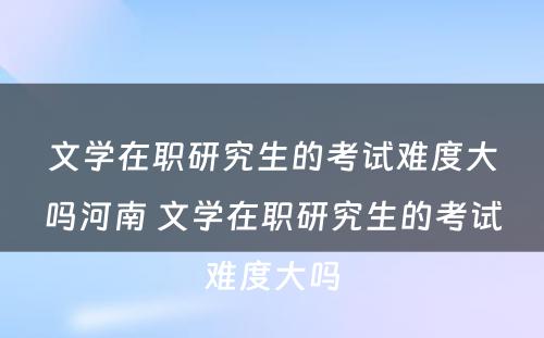 文学在职研究生的考试难度大吗河南 文学在职研究生的考试难度大吗