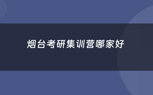 烟台考研集训营哪家好 