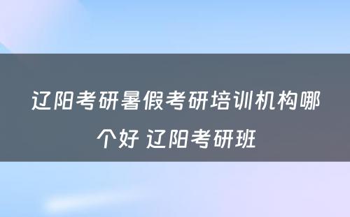 辽阳考研暑假考研培训机构哪个好 辽阳考研班