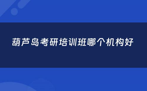 葫芦岛考研培训班哪个机构好 