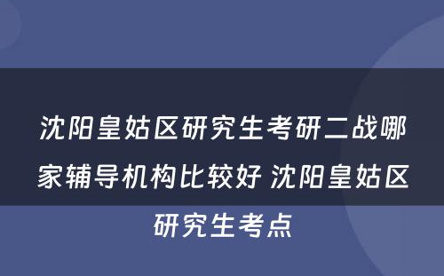 沈阳皇姑区研究生考研二战哪家辅导机构比较好 沈阳皇姑区研究生考点