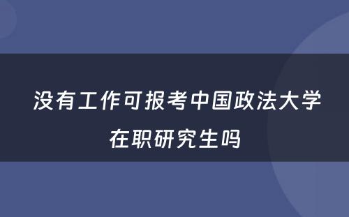  没有工作可报考中国政法大学在职研究生吗