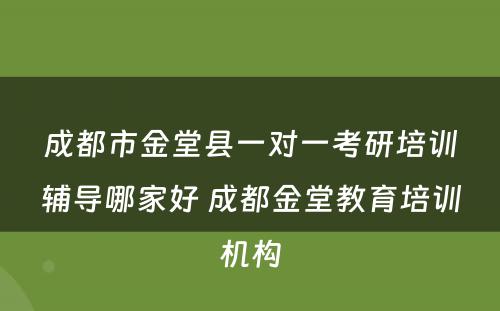 成都市金堂县一对一考研培训辅导哪家好 成都金堂教育培训机构