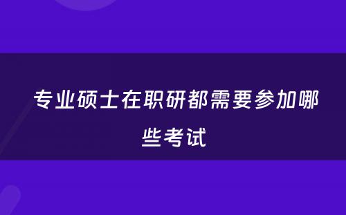  专业硕士在职研都需要参加哪些考试