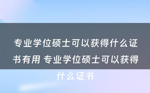 专业学位硕士可以获得什么证书有用 专业学位硕士可以获得什么证书