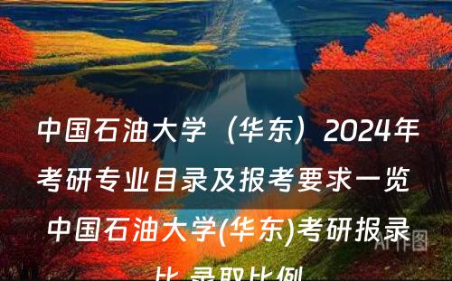 中国石油大学（华东）2024年考研专业目录及报考要求一览 中国石油大学(华东)考研报录比,录取比例