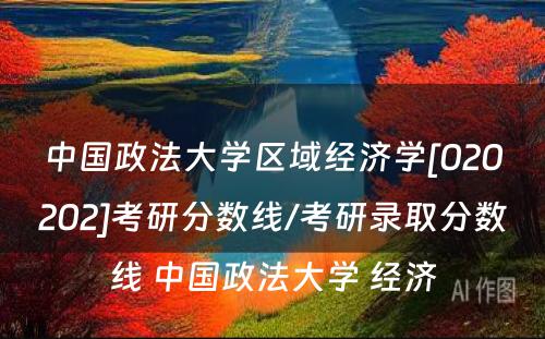 中国政法大学区域经济学[020202]考研分数线/考研录取分数线 中国政法大学 经济