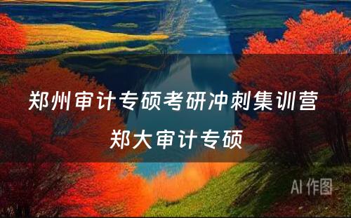 郑州审计专硕考研冲刺集训营 郑大审计专硕