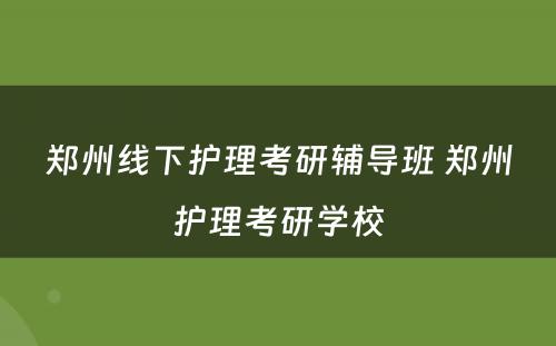 郑州线下护理考研辅导班 郑州护理考研学校