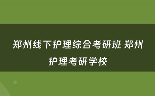 郑州线下护理综合考研班 郑州护理考研学校