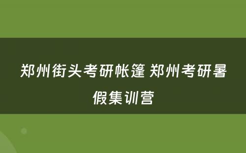 郑州街头考研帐篷 郑州考研暑假集训营