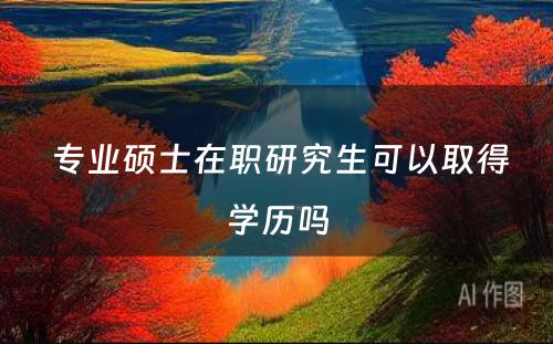  专业硕士在职研究生可以取得学历吗