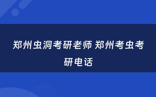 郑州虫洞考研老师 郑州考虫考研电话