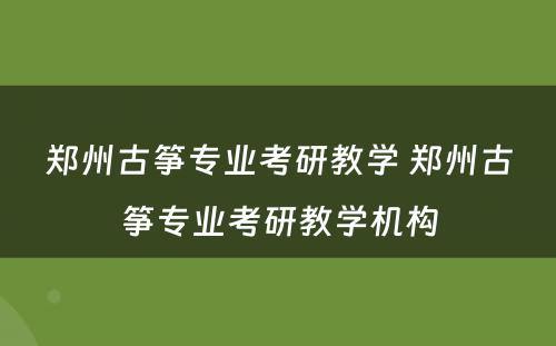 郑州古筝专业考研教学 郑州古筝专业考研教学机构