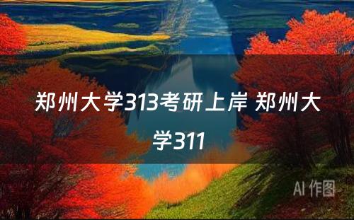 郑州大学313考研上岸 郑州大学311
